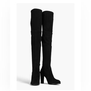 Stuart Weitzman Highland Black Suede Over-the-Knee Boots